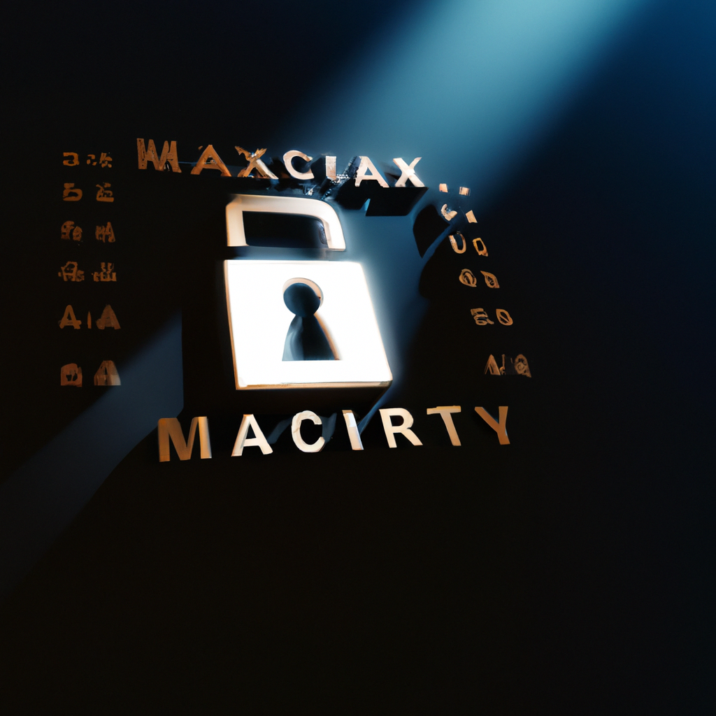 Безопасность и приватность: замок, щит, шифрование на тёмном фоне в стиле хайтек